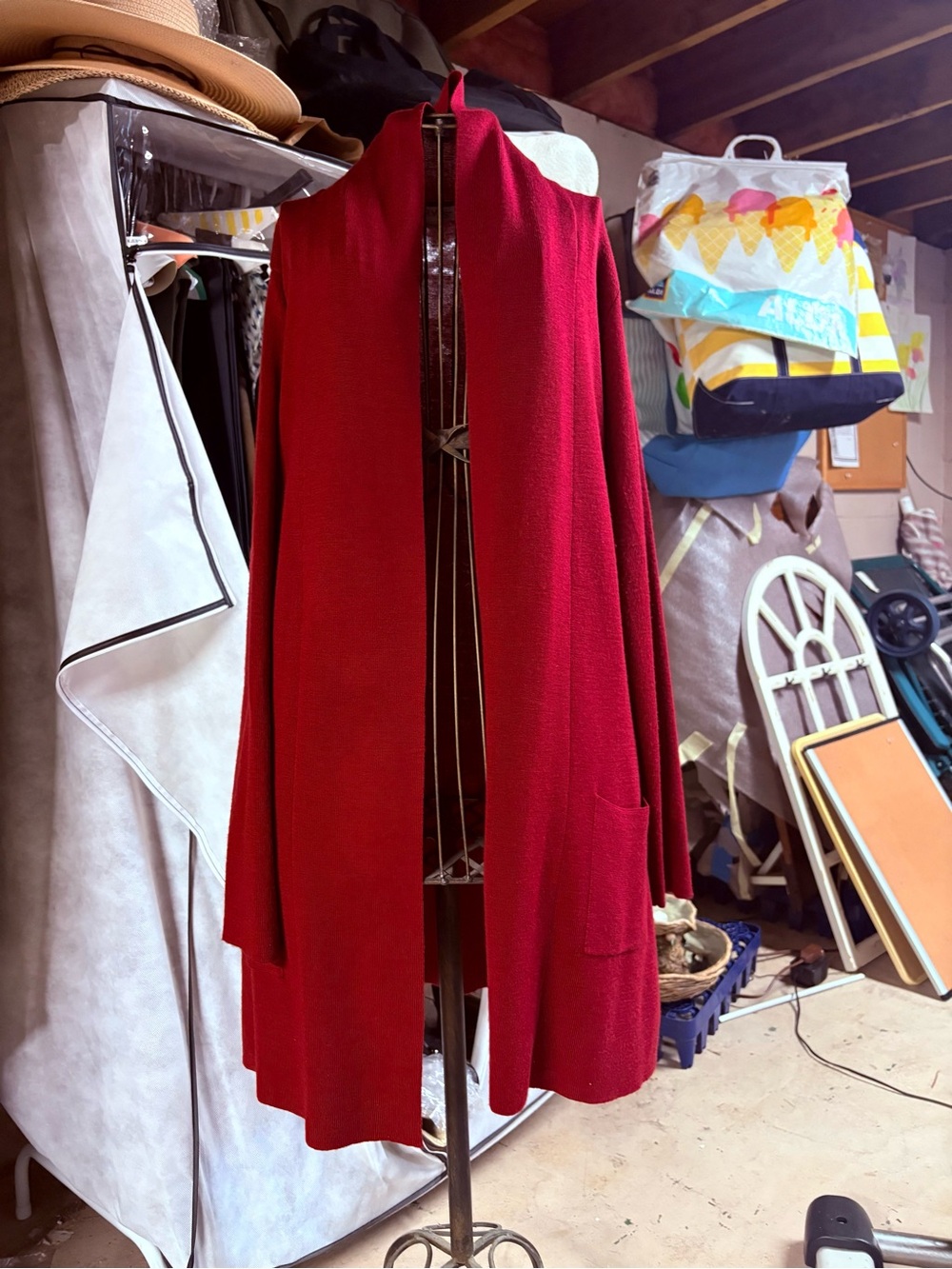 Orvis Crimson Red Open-Front Women's Cardigan